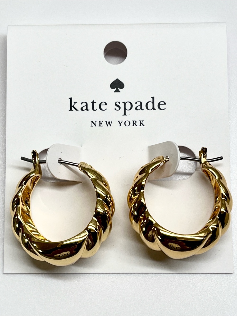 Kate Spade Full French Twist Hoop Earrings NWT - Picture 3 of 5
